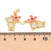 Brass Micro Pave Clear Cubic Zirconia Pendants X-KK-F931-19G-3