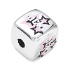 Printed Opaque Acrylic European Beads AC-CBA7C46-01C-2