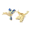 Rack Plating Brass Micro Pave Clear Cubic Zirconia Bird Connector Charms KK-C084-03G-02-2