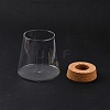 Glass Planter Vase with Wooden Lid AJEW-XCP0002-74-3