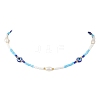 Natural Pearl & Resin Evil Eye & Glass Seed Beaded Necklaces for Women NJEW-MZ00152-01-2