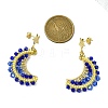 Moon Handmade Glass Seed Beads Dangle Stud Earrings EJEW-MZ00360-3