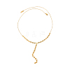 Rectangle 304 Stainless Steel Y-shaped Necklaces for Women STAS-OY013-89G-1