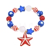 Independence Day Printed Resin Stretch Bead Bracelets for Women RE-CBA6B51-01-3