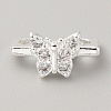 Brass Pave Clear Cubic Zirconia Connector Charms KK-WH0081-22C-S-1