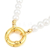 Brass & ABS Plastic Imitation Pearl Round Beaded Necklace Making KK-Z158-07G-02-2