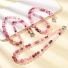 Dyed Round Natural Green Jade Graduated Beaded Necklaces GG-CBAA808-05P-E-1