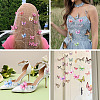 56Pcs 8 Colors Cloth Butterfly Ornament Accessories DIY-TA0014-28-8