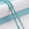 Half Rainbow Plated Glass Faceted(32 Facets) Round Spacer Beads Strands GLAA-A027-3mm-HR04-2