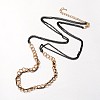Golden Tone Iron Curb Chains and Brass Twisted Chains NJEW-J023-01-2