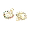 Brass Micro Pave Colorful Cubic Zirconia Pendants KK-K428-07G-2