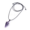 Natural Amethyst Pendants Necklaces LS-NJEW-E140-A02-1