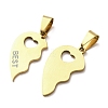 201 Stainless Steel Split Pendants STAS-F368-08G-2