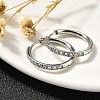 304 Stainless Steel Micro Pave Clear Cubic Zirconia Huggie Hoop Earrings EJEW-C096-01H-P01-4