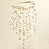 Woven Natural Shell Disc Tassel Bib Necklaces for Women WG912B9-01-3