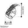 Punk Rock Style 316L Surgical Stainless Steel Wing Wide Band Rings for Men RJEW-BB01236-11AS-3