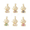 Brass Micro Pave Cubic Zirconia Pendants KK-M240-13-1