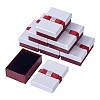 Kraft Cotton Filled Rectangle Cardboard Jewelry Set Boxes with Bowknot CBOX-N006-03-2