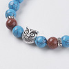 Synthetic Turquoise and Goldstone Beads Stretch Bracelets BJEW-I241-09A-2