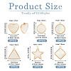 12Pcs 6 Styles Natural Shell Pendants BSHE-TA0002-06-11