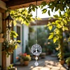 2Pcs 201 Stainless Steel Tree of Life Shape & Rainbow Crystal Glass Hanging Suncatcher HJEW-TA00446-10