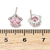 925 Sterling Silver Cubic Zirconia Stud Earrings EJEW-V019-02P-5