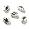 Handmade Printed Porcelain Beads PORC-F005-03E-1