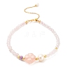 Natural Rose Quartz and Natural Lepidolite and Natural Agate Bead Bracelets BJEW-E098-13G-1