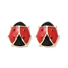 Brass Enamel Stud Earrings for Women EJEW-A126-04G-2