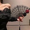 Plastic Lace Vintage Folding Fans PW-WG00BE2-01-2