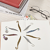 12Pcs 3 Style Alloy Bookmarks Finding with Hole PALLOY-SC0004-29-4
