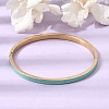 304 Stainless Steel Enamel Hinged Cuff Bangles for Women SA-CBAC920-15G-01B-1