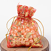 Rose Printed Organza Bags X-OP-R021-7x9-06-1