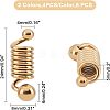 8Pcs 2 Colors 304 Stainless Steel Coil Cord Ends STAS-UN0026-64-4