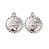 Brass Micro Pave Clear Cubic Zirconia Charms KK-G418-13P-1