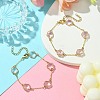 2Pcs 2 Colors Glass Flower Link Bracelets BJEW-JB10580-2