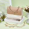 4Pcs 2 Styles Alloy Pink Enamel Bowknot Heart Charms Bag Decorative Chains HJEW-UN00104-2