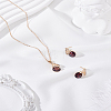 Alloy Pave Cubic Zirconia Pendant Necklace & Stud Earring Sets SJEW-LP0001-54-3