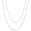 Anti-Tarnish Rhodium Plated 925 Sterling Silver Thin Dainty Link Chain Necklace for Women Men JN1096B-04-1