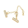 Brass Micro Pave Clear Cubic Zirconia Chain Extender LS-KK-G536-16G-1