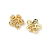 Brass Micro Pave Clear Cubic Zirconia Bead Caps KK-V015-22G-1