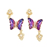 Brass Micro Pave Cubic Zirconia Connector Charms CU-CBACDF6-01G-14-1