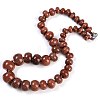 Synthetic Goldstone Rondelle Graduated Beaded Necklaces for Women Men NJEW-K388-02H-1