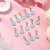 26Pcs Flat Round with Letter A~Z Alloy Enamel Pendant Decorations HJEW-JM02563-2