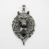 Retro Men's 304 Stainless Steel Steel Big Wolf Head Pendants STAS-O044-52A-1