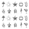 100Pcs 10 Style Ocean Theme Tibetan Style Alloy Pendants TIBEP-CJ0001-70-1