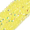 Electroplate Transparent Glass Beads Strands EGLA-K015-18F-1