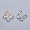 Two Tone Transparent Spray Painted Glass Charms X-GLAA-T016-22D-2