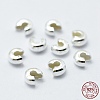 925 Sterling Silver Crimp Beads Cover STER-G027-27S-4mm-3