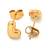 Chunk Letter 304 Stainless Steel Stud Earrings for Women EJEW-G386-01L-G-2